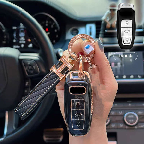 Audi Car Key Case Rhinestones Keychain – aeliesa