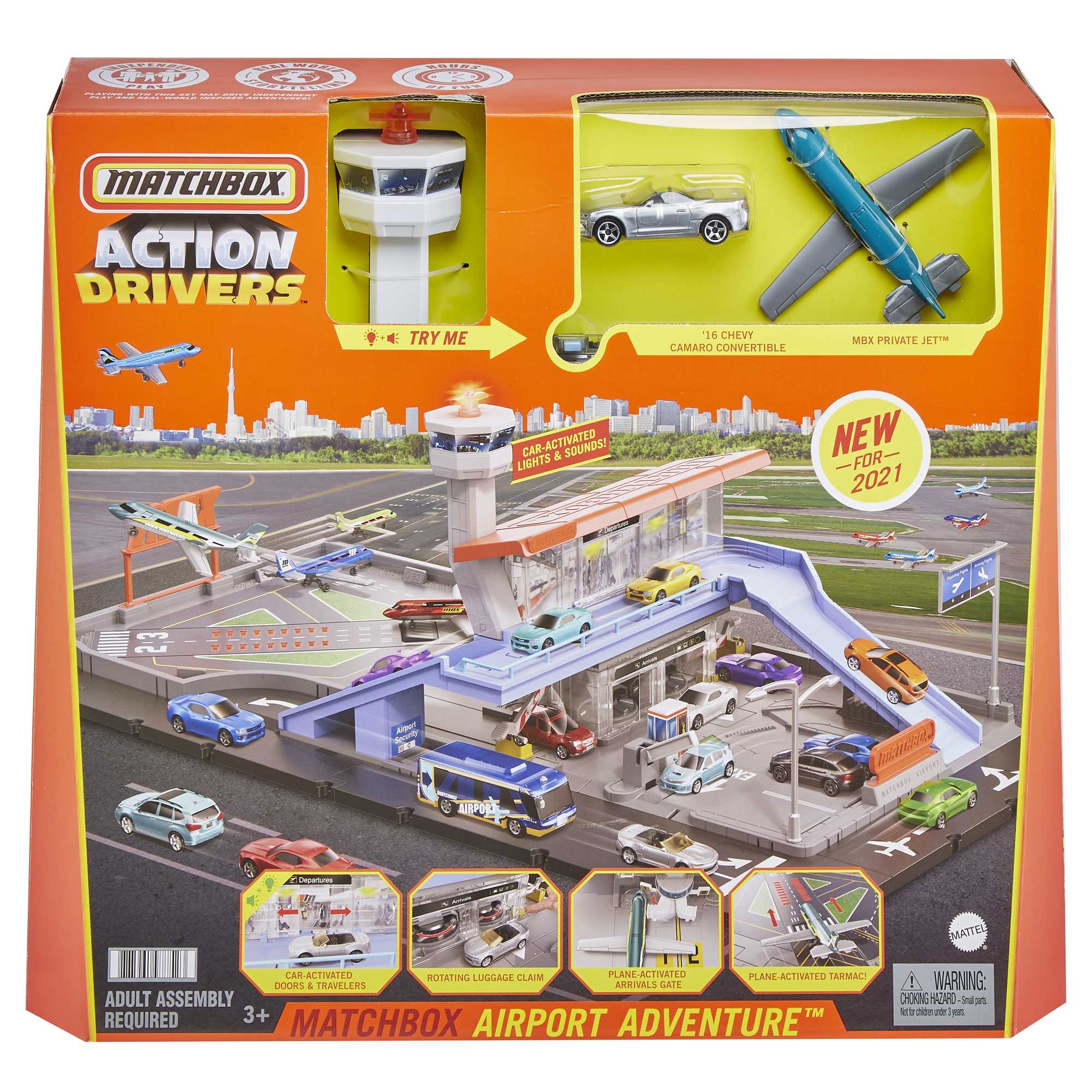 matchbox car airport playset