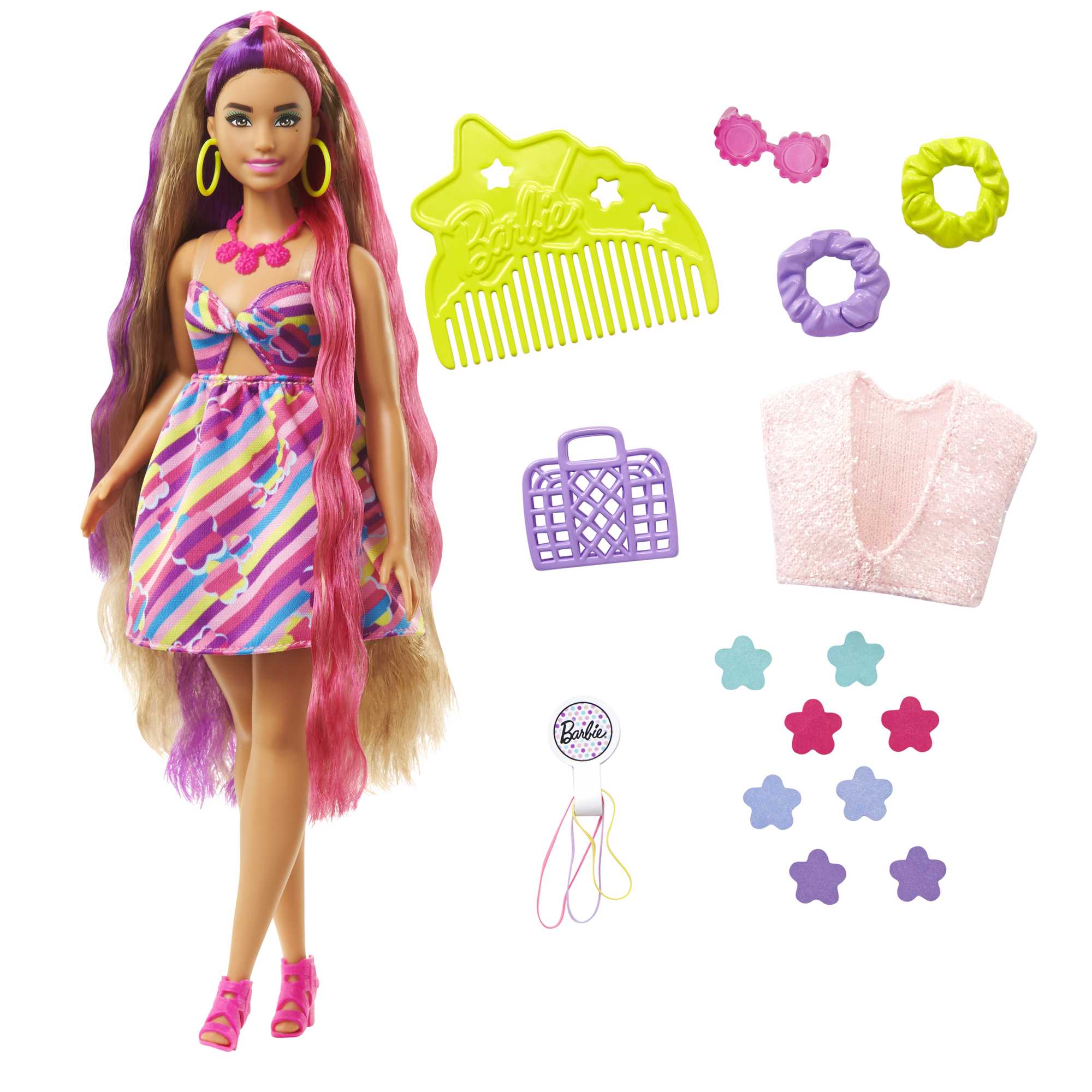 Barbie - Boneca Fashionista Curvy Vitiligo - Vestido com bolas, FASHIONISTAS
