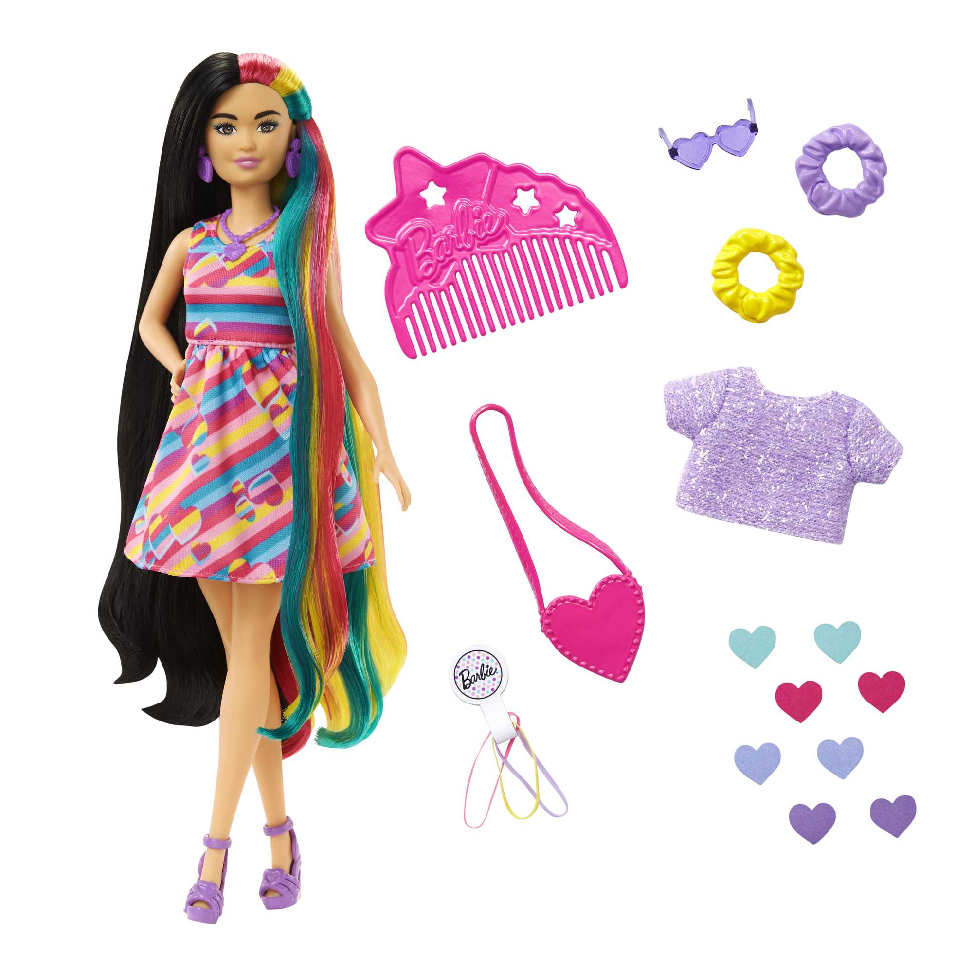 Kit Barbie Boneca Macacao Rosa+Hair Loira Filme C Acessorios