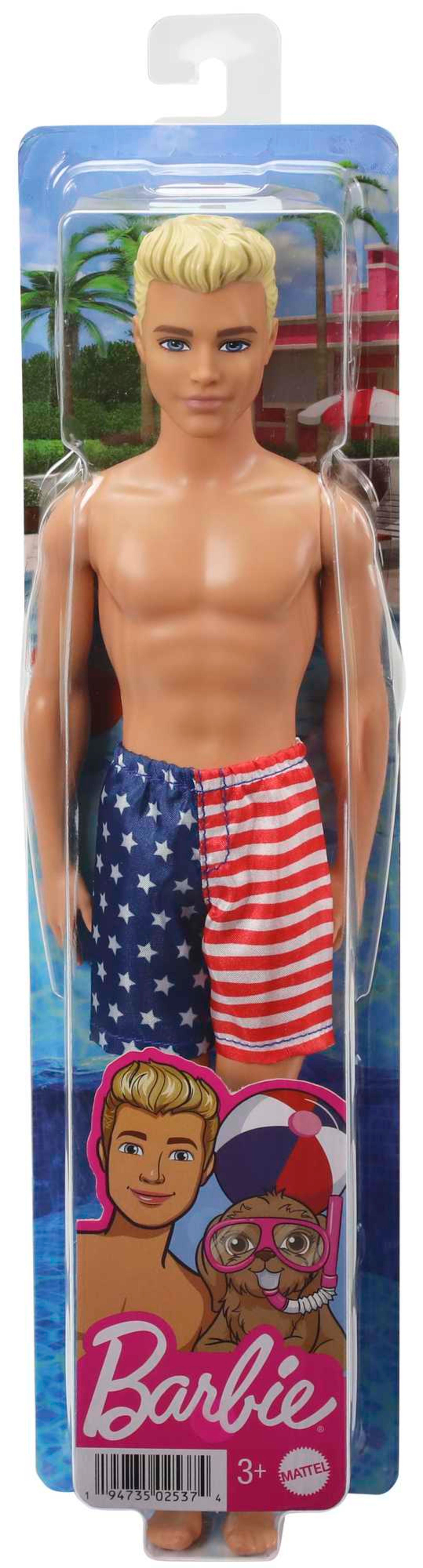 consumptie bad samenkomen Barbie Flag Beach Ken Dark Blonde Doll HDK53 | Mattel