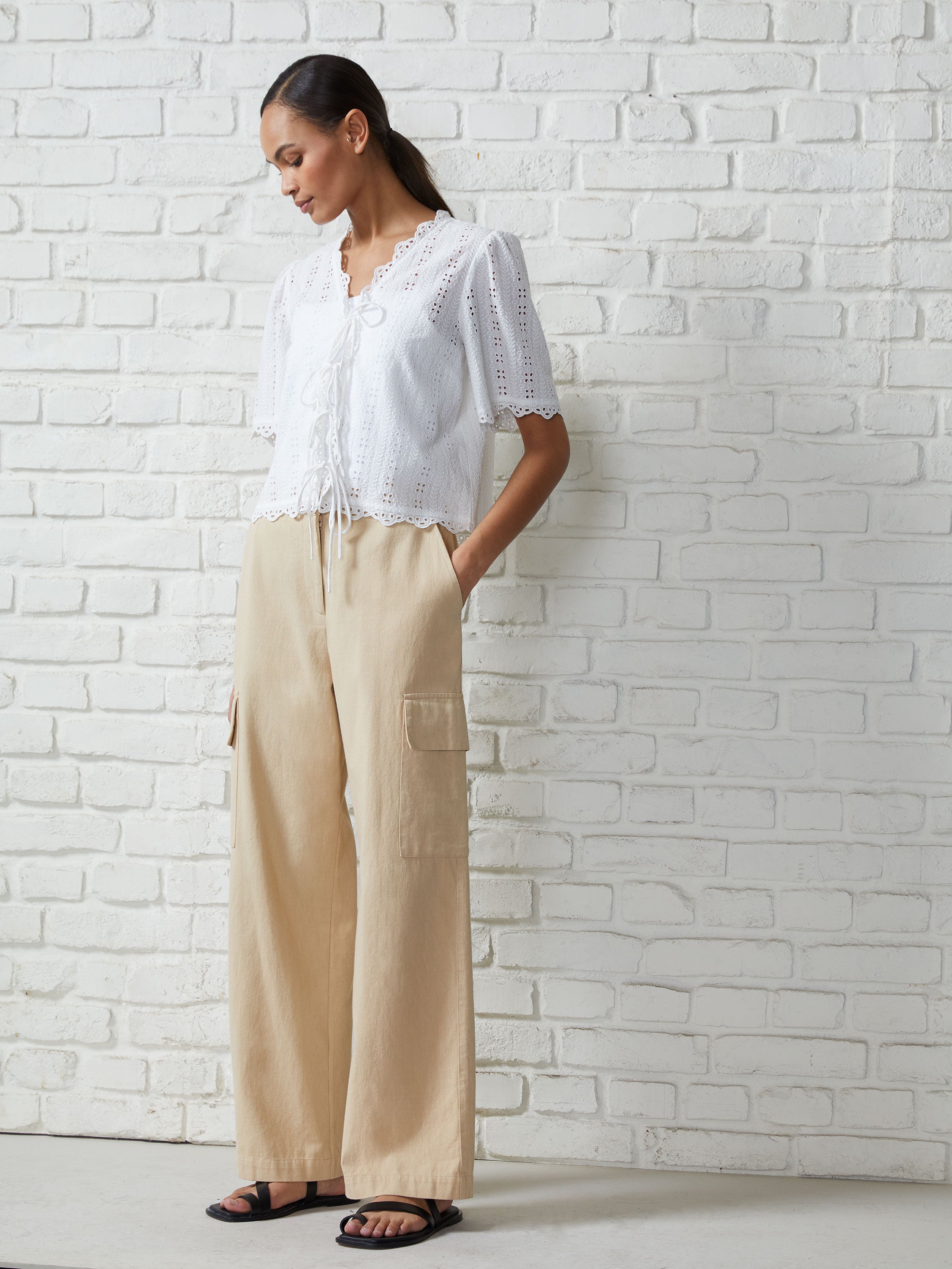 Utility Cotton Trousers Sand