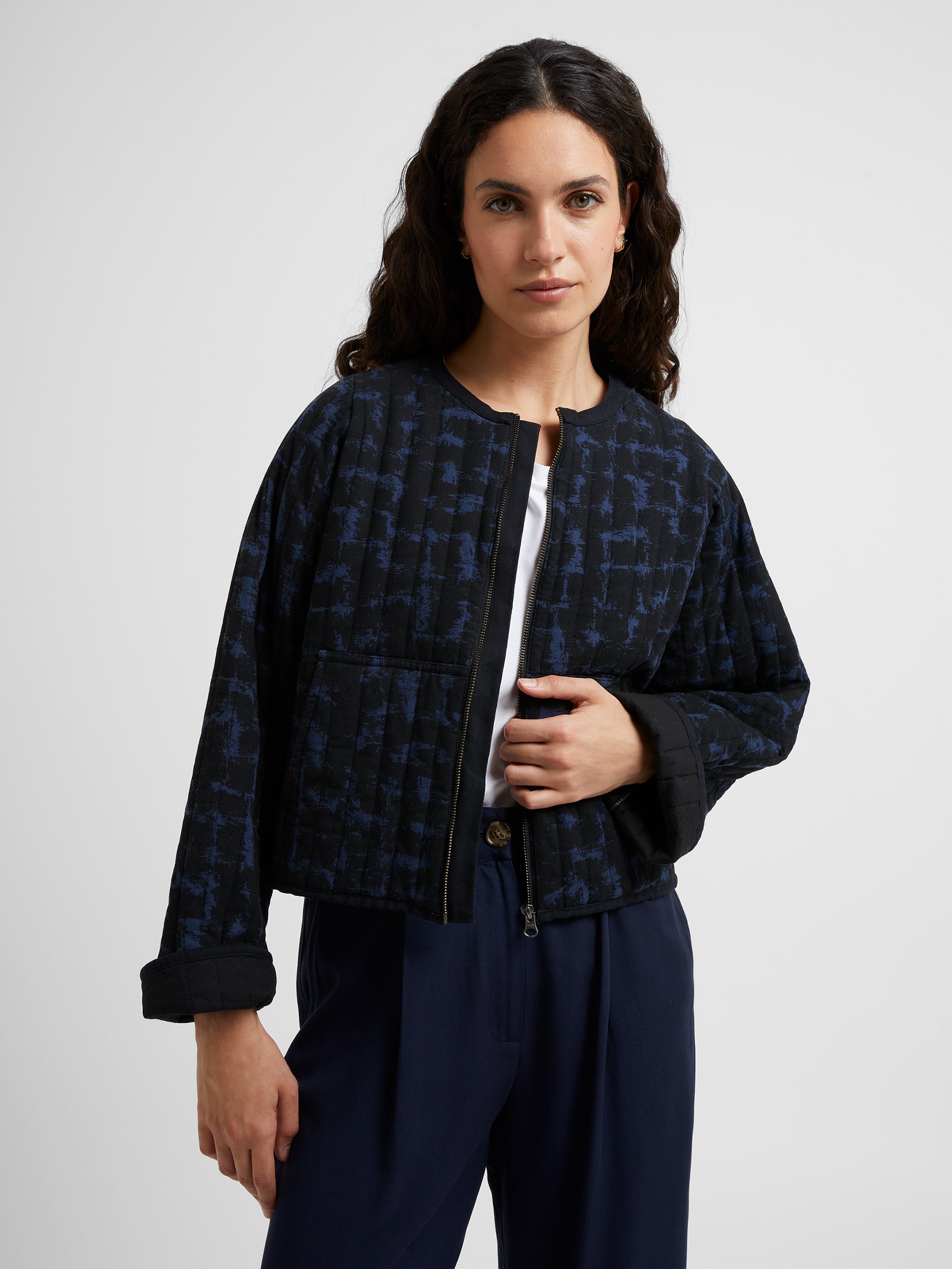 Winter Quilting Jacket Indigo Multi