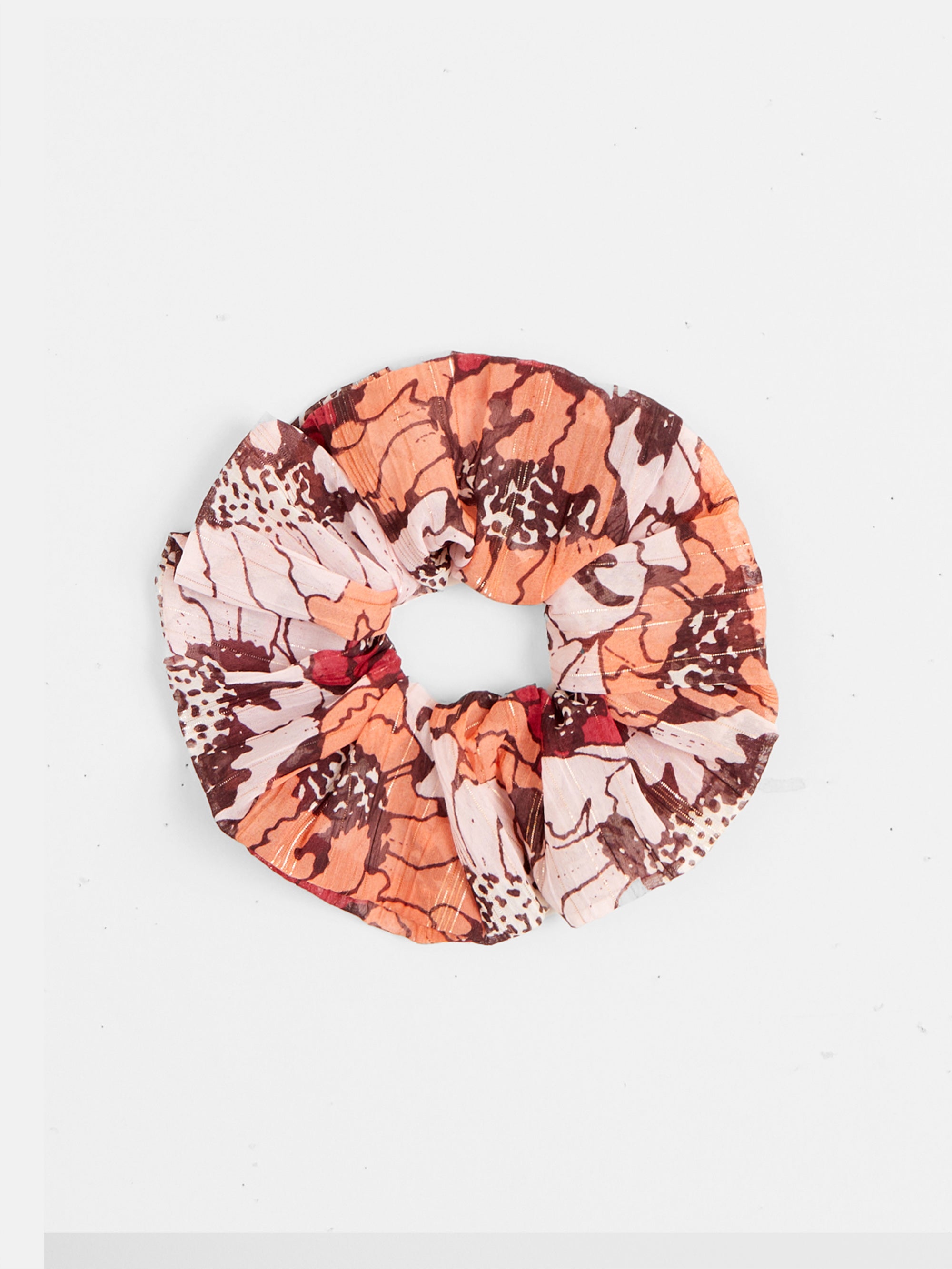 Retro Poppy Scrunchie Wine Multi