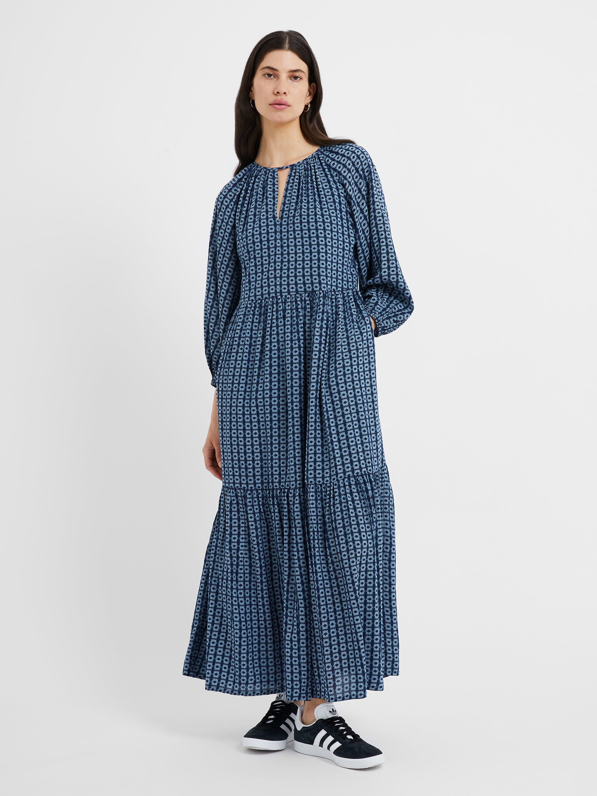 Tangier Tile Eco Dress Summer Navy + Lake Blue