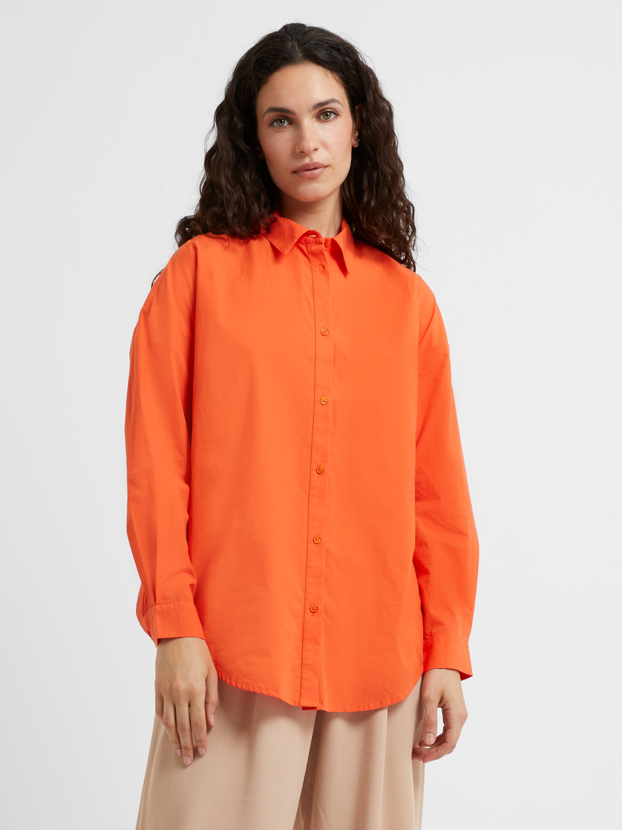 Core Organic Shirting Button Down Shirt Sunset Orange