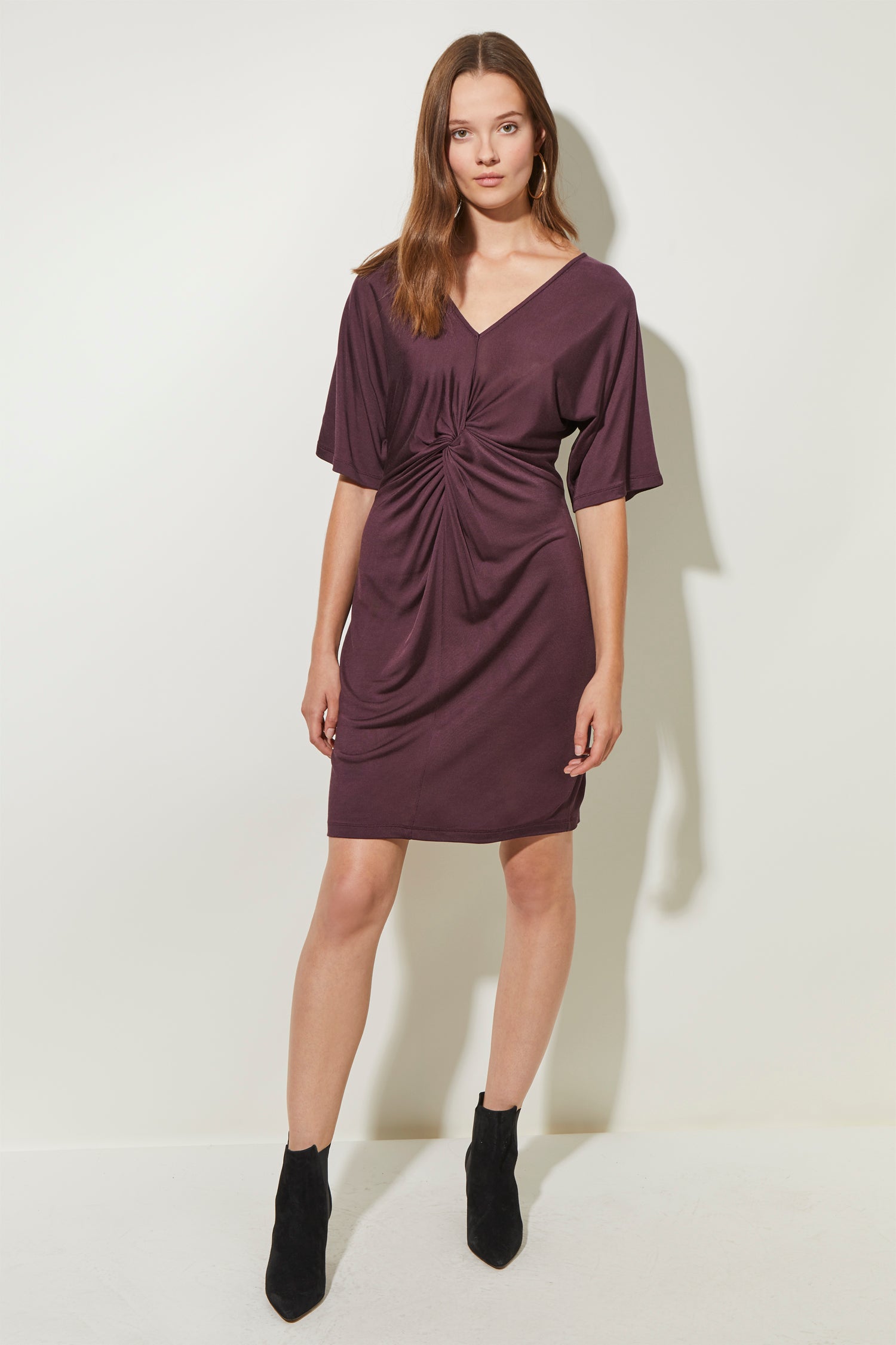 Silky Jersey V Neck Dress