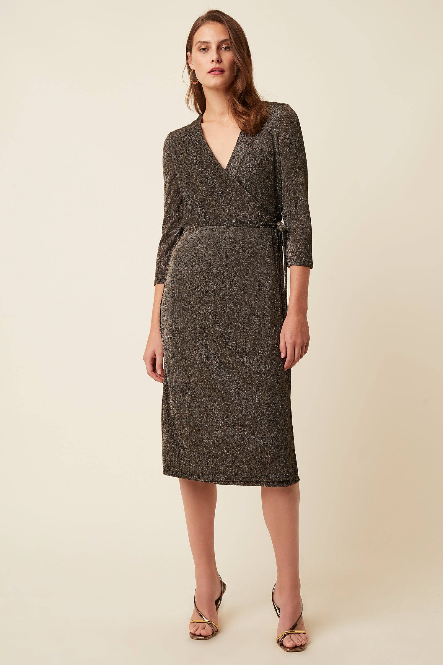 Ivy Jersey V Neck Wrap Dress