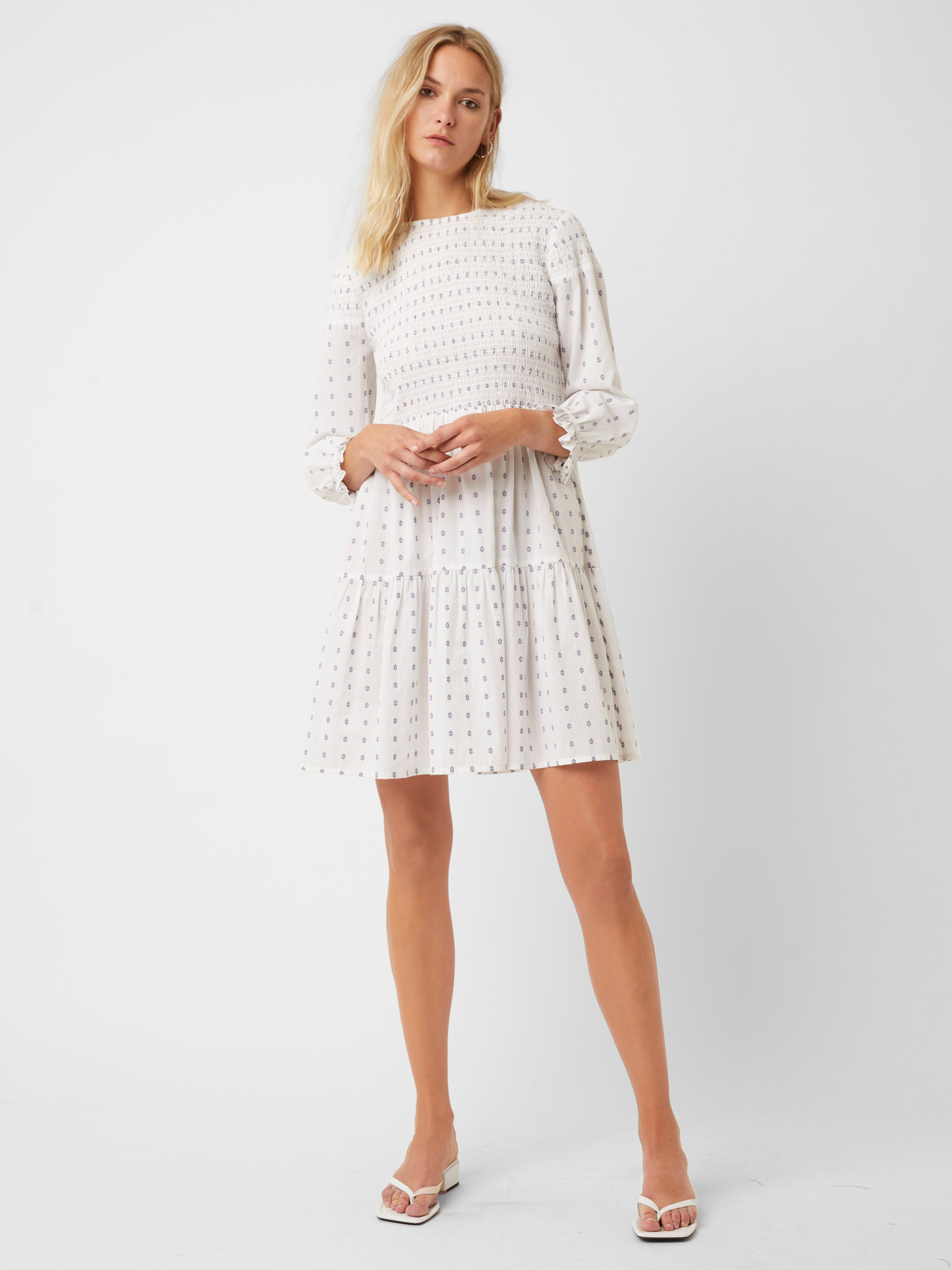 Ella Organic Embroidery Dress Milk Multi