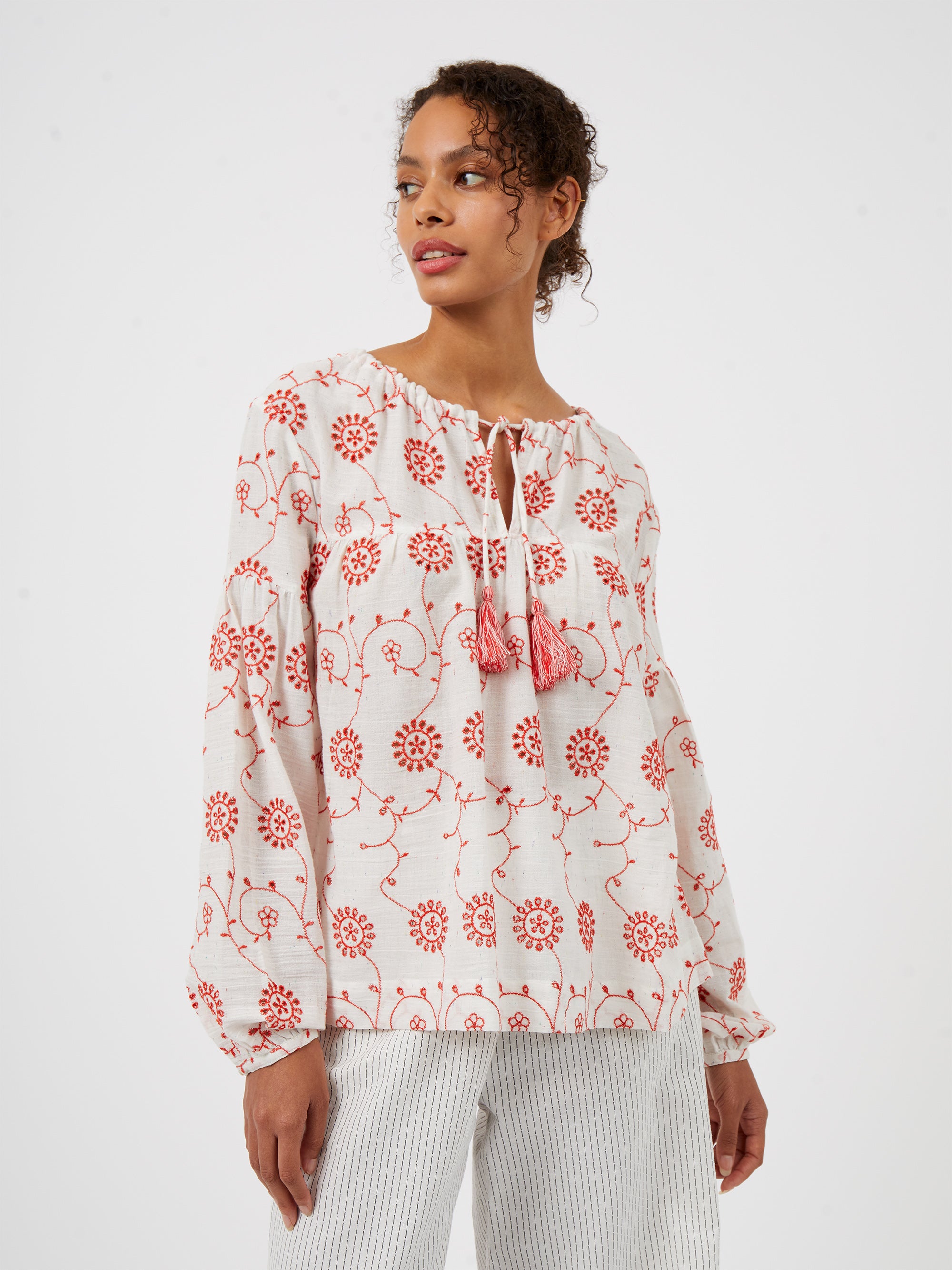 Meadow Embroidery Popover Blouse Meadow Embroidery