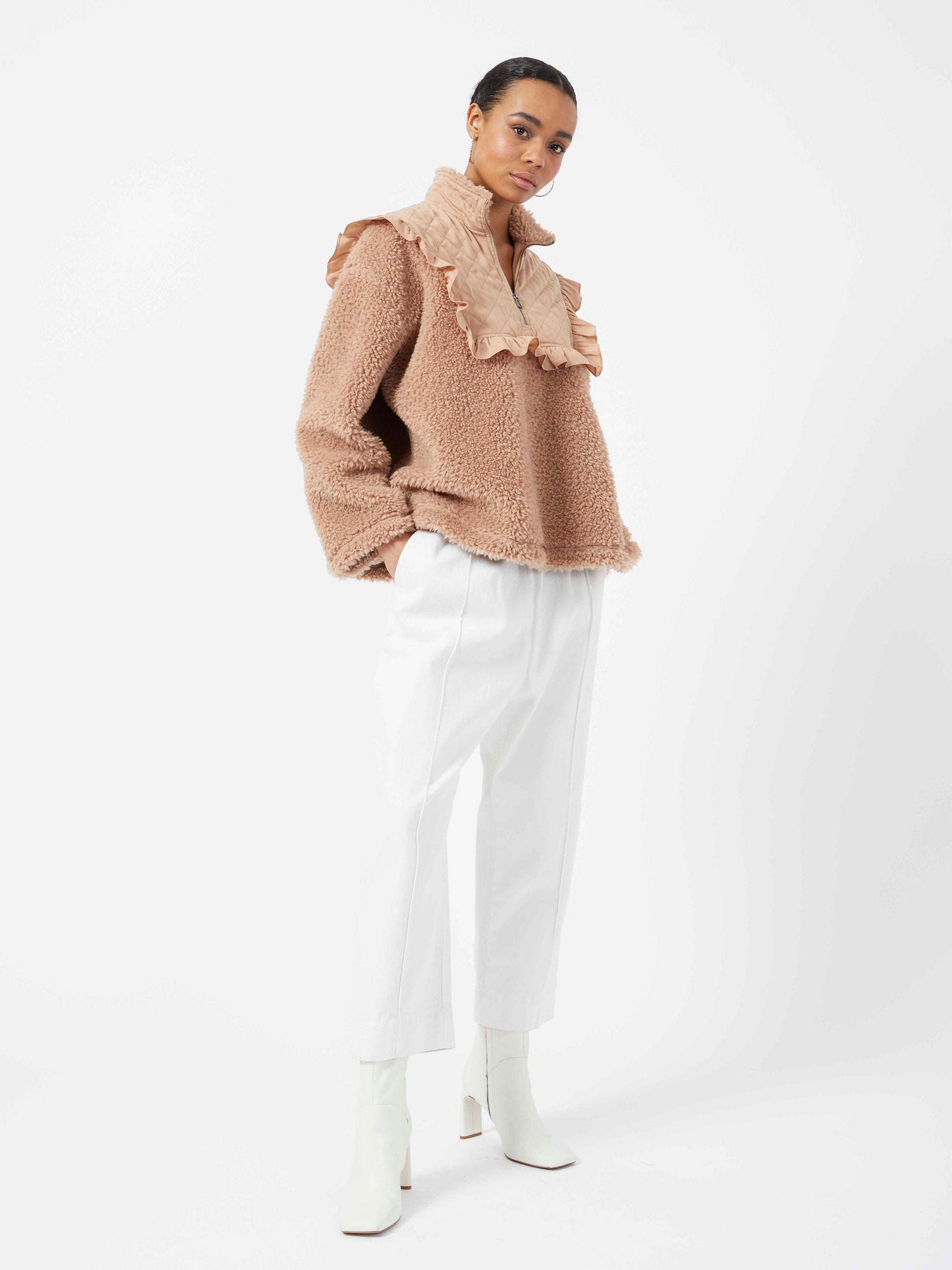 Teddy Long Sleeve Frill Jumper Nougat