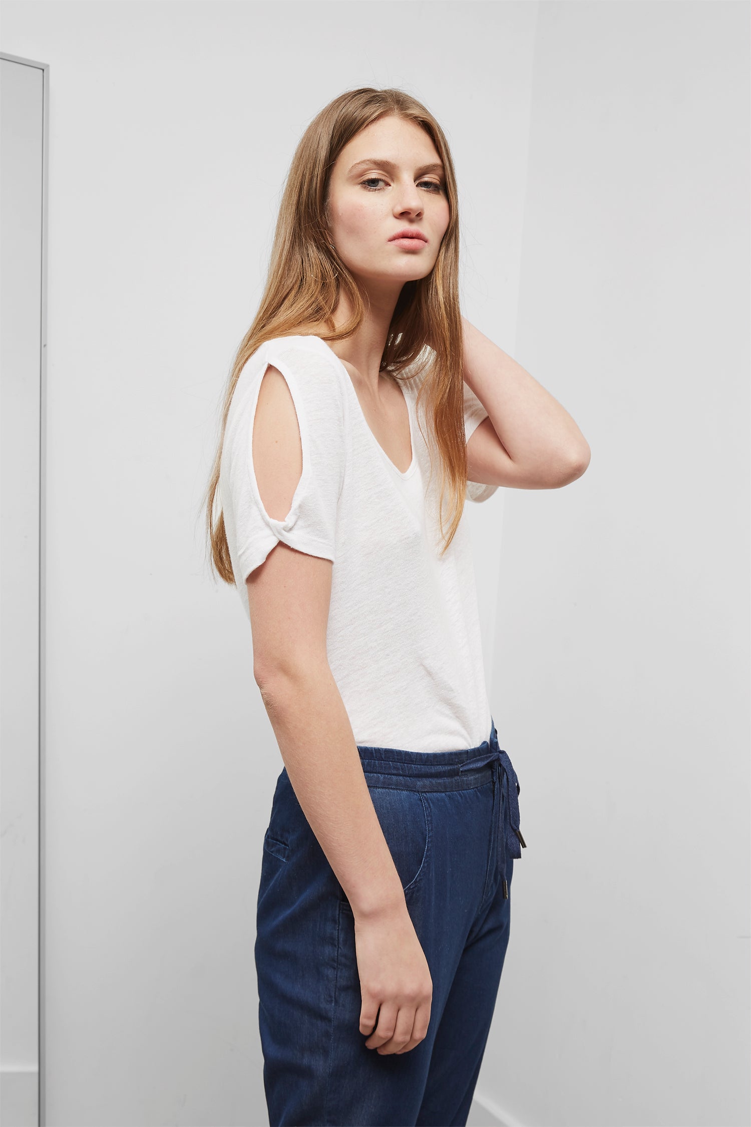 Lucy Linen Mix Jersey Tee