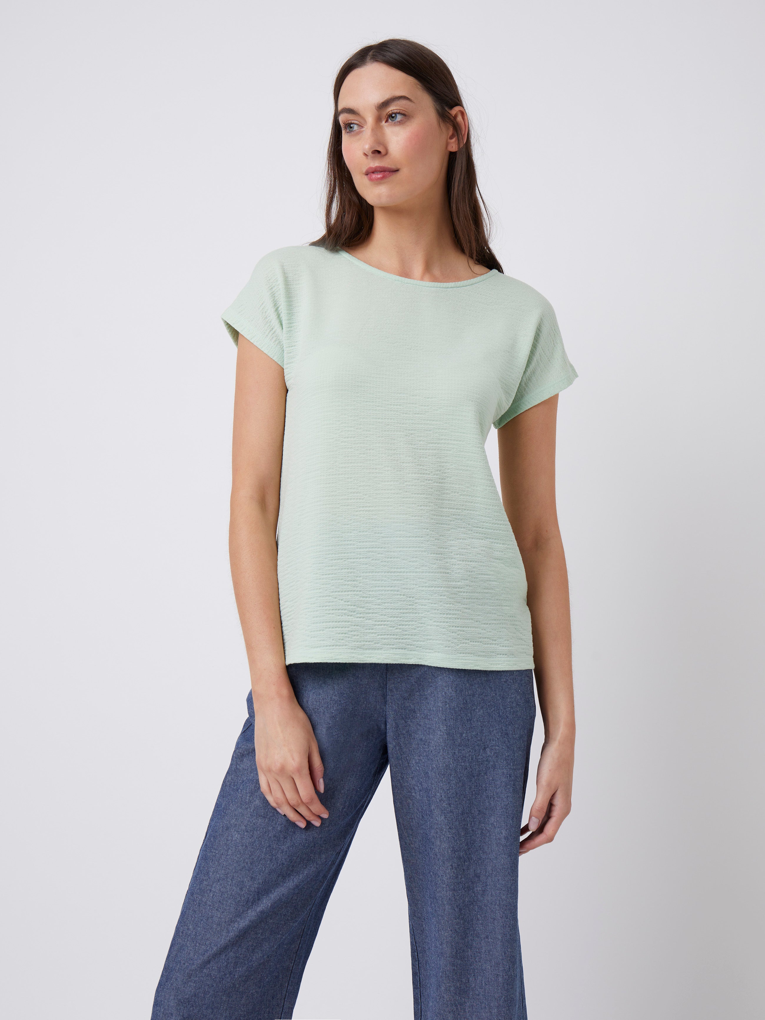 Twist Jersey Top Cool Green