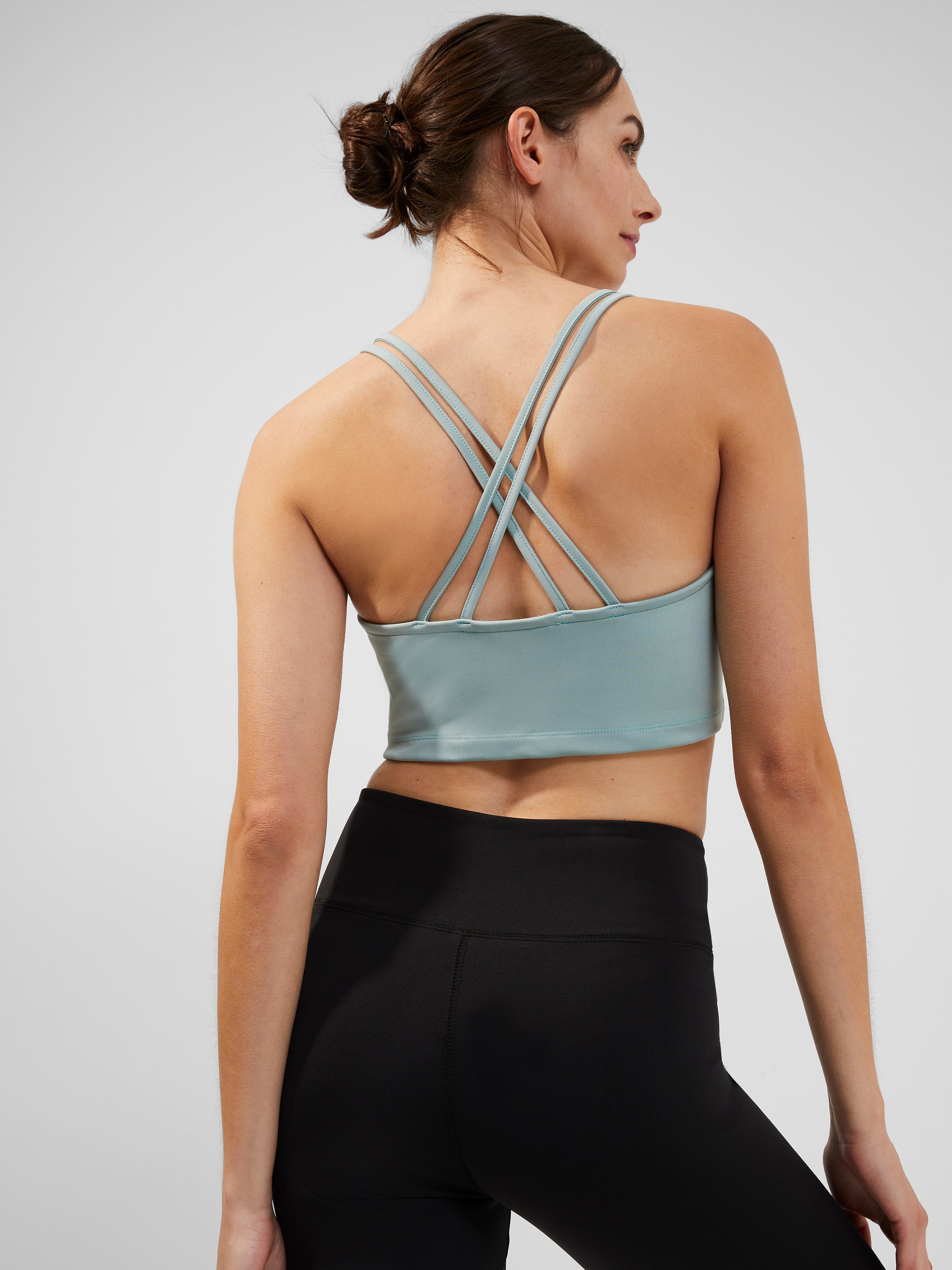 Cross-Over Back Active Bra Soft Sage