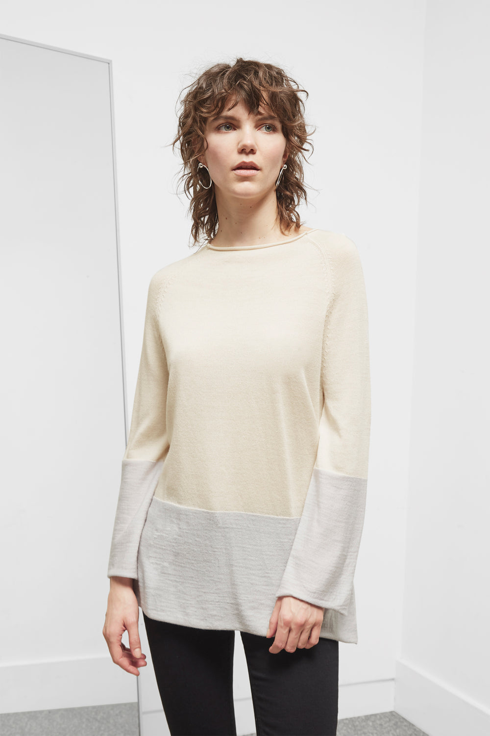 jumper with flared sleeves