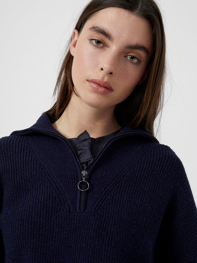 Winter Comfort Zip Neck Jumper Classic Navy | Great Plains UK