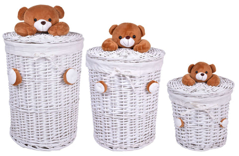 White wicker laundry basket