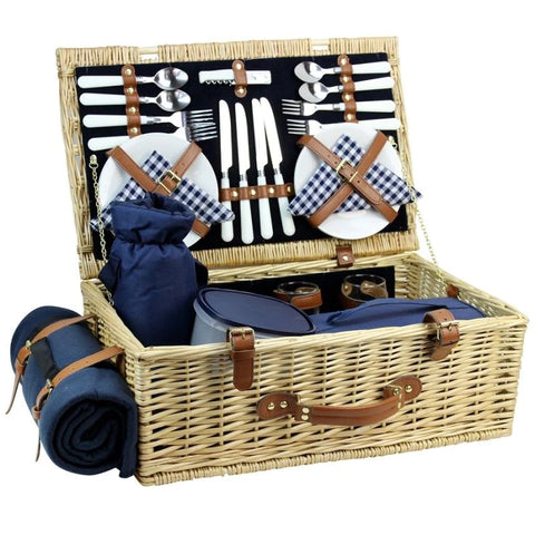 Wicker picnic hamper basket for romantic