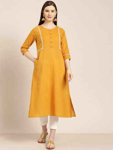 Yellow Stone Women Embroidered A-line Kurta - Buy Yellow Stone Women  Embroidered A-line Kurta Online at Best Prices in India | Flipkart.com