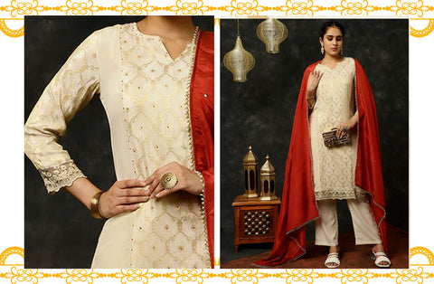 Straight Silk Kurta Set with Dupatta