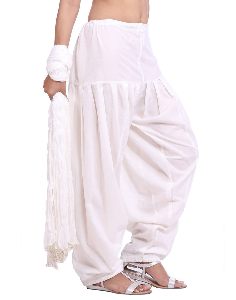 Buy Jaipur Kurti Pure Cotton Off White Patiala Salwar and Dupatta ...