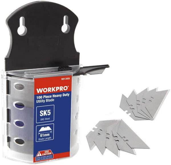 WORKPRO Cutter Utilitaire Pliant avec Manche en Bois,Cutter