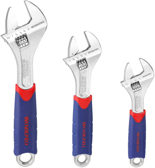 4 Pcs Crew Line, Fuller and Assorted Adjustable Wrench Set, 8 in, 10 in  Tools