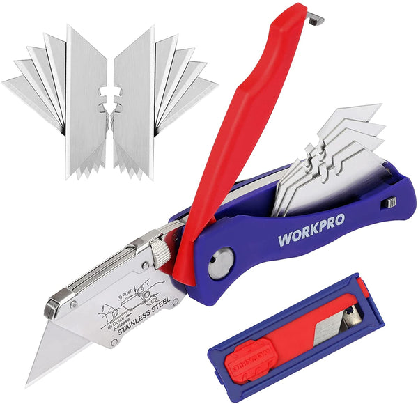 WORKPRO Cutter Professionnel Pliant, Cutter Utilitaire avec