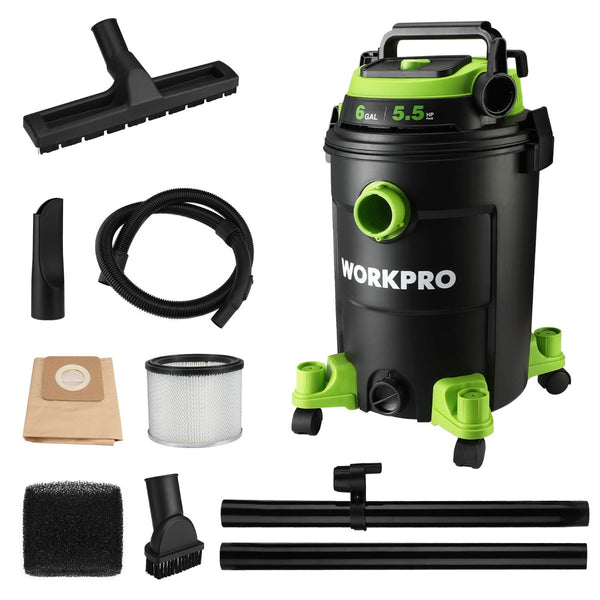 WORKPRO 5 Gallon Shop Vacuum, 5.5 Peak Horsepower Shop Vac Cleaner wi