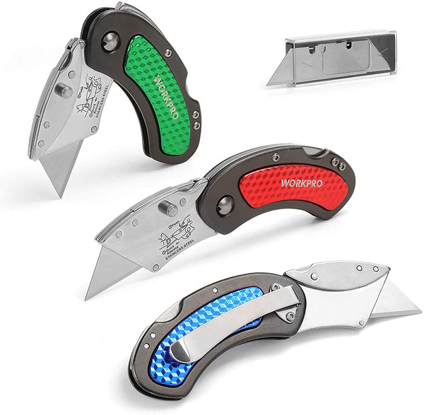 DIYSELF 50 Pack Utility Knife Blades, SK5 Steel Box Cutter Blades with  Dispenser, Standard Blades for Box Cutter Utility Knife Replacement,  Sharper