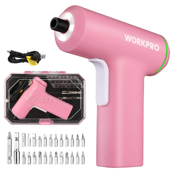 WORKPRO 3.6V Pink Rechargeable Hot Glue Gun Cordless Fast Heating Glue Gun  Kits