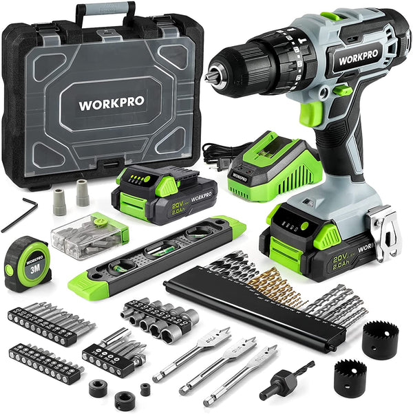 WorkPro 20V Cordless Angle Grinder Kit, 4-1/2 inch, Lightweight Angle Grinder Tool w/ 4.0Ah Lithium-Ion Battery & Fast Charger, Ergonomic Button