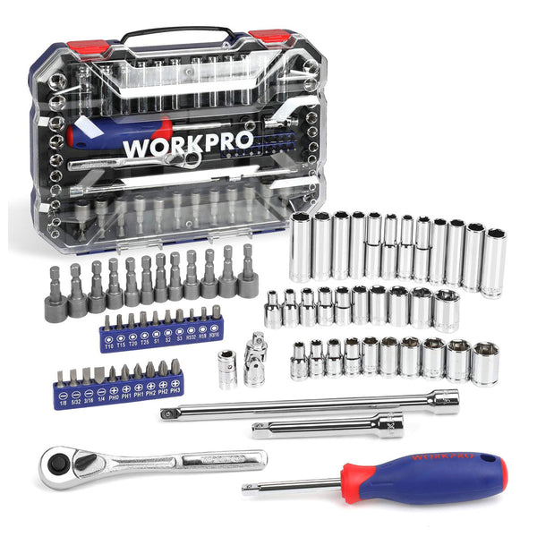 WORKPRO 450 Pcs Universal Professional Mechanics Tool Set with Heavy D