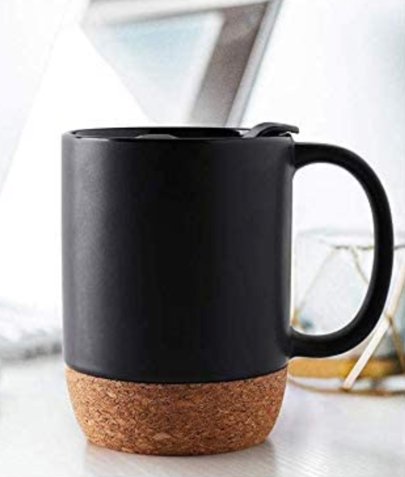 cork bottom coffee mug with lid