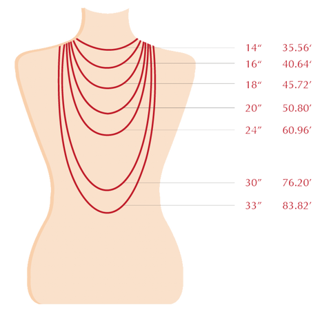 MARON necklace size chart