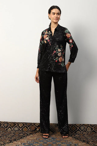 black embroidered Marina matching set