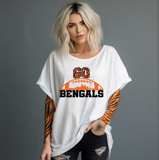 Shop Bengals Stripe Retro Circle Unisex T-shirt