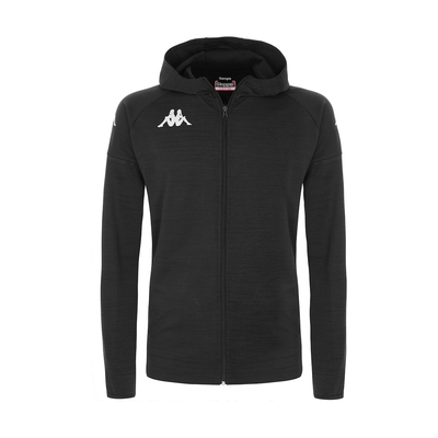 Chaqueta deportiva con capucha - Negro jaspeado - HOMBRE