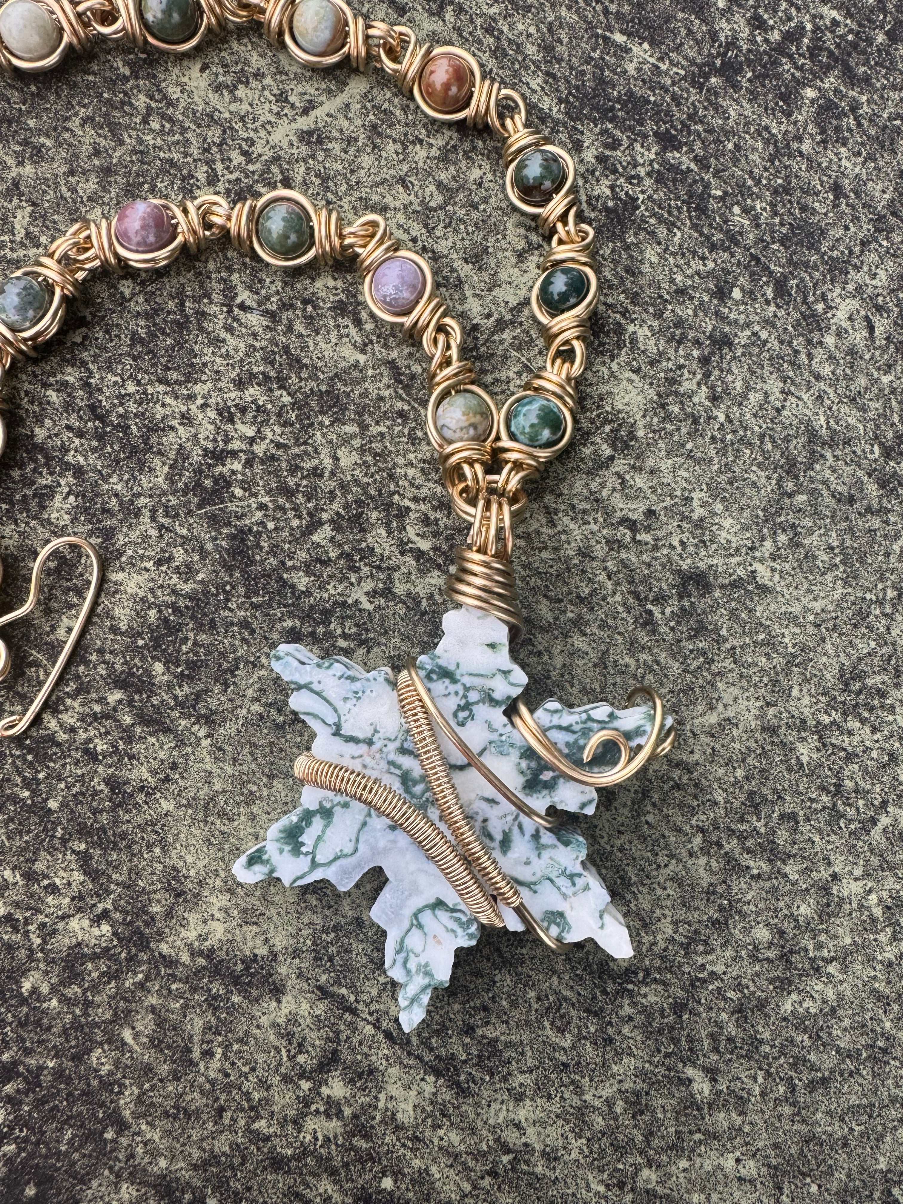 Ocean Jasper Garden Quartz Snowflake Chain