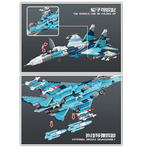 RuAF Su-27SM Flanker Fighter Aircraft — Brick Block Army