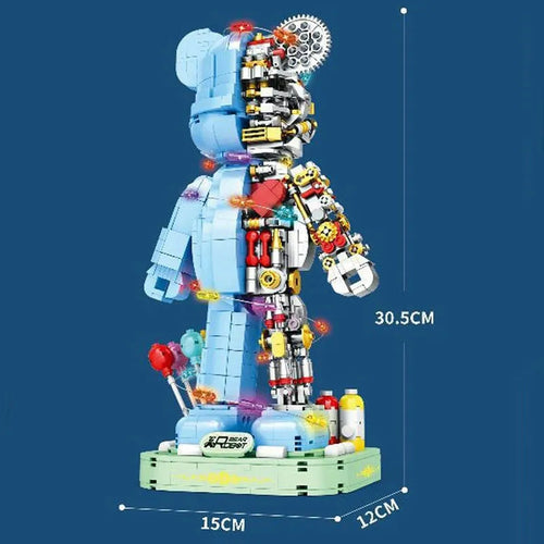 MOC Violent Half Bear Mechanical Robot Bricks Toy 6302