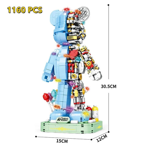 MOC Violent Half Bear Mechanical Robot Bricks Toy 6302