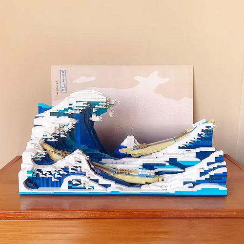 MOC Art Mosaic Great Kanagawa Wave Bricks Toys