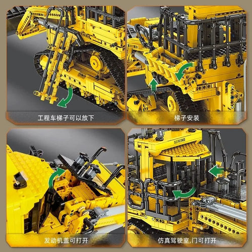 MOULD KING 17023 D8K Pneumatic Bulldozer Building Blocks Toy Set 