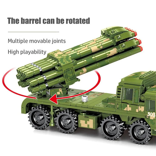 Military WW2 PHL-03 Self Propelled Rocket Launcher Bricks Toys