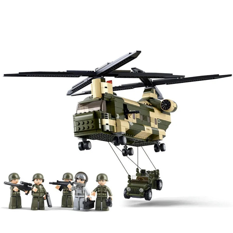 Vegen ambitie Wig Building Blocks | Military WW2 Transport Army Helicopter Bricks Toy –  USABLOCKS
