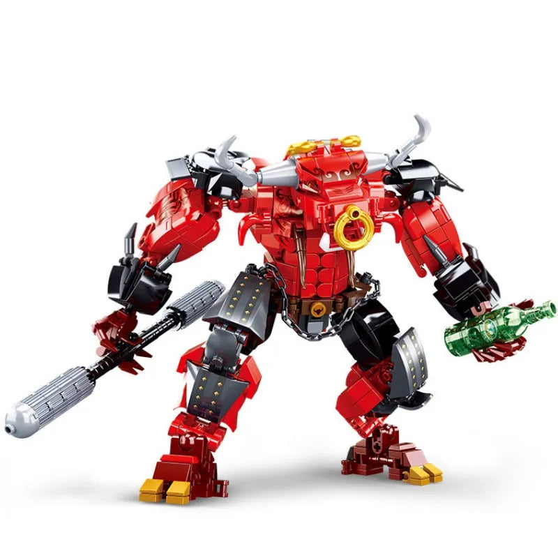 Building Blocks Transformers Bull Demon Mecha Warrior Bricks Toy - 1
