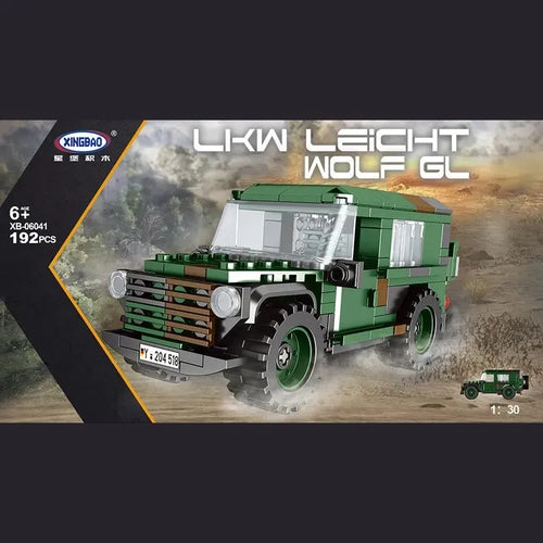 Military MOC WW2 Lkw Leicht Wolf Gl Armored Car Bricks Toys