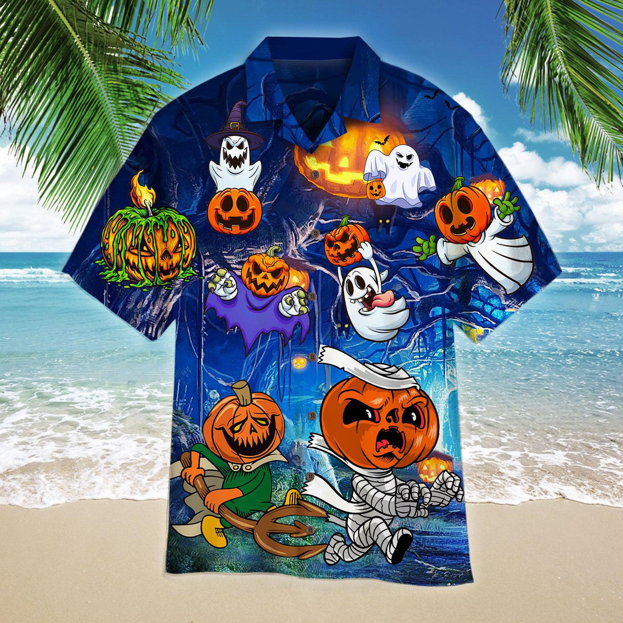 Amazing Pumpkin And Ghost Halloween Hawaiian Shirt | For Men & Women | WT9580