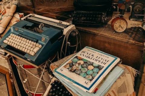 Antique store with a typewriter.